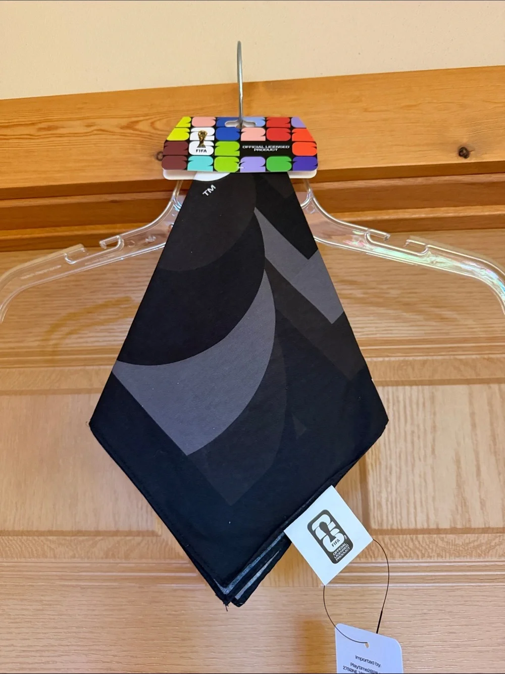 FIFA Soccer Black Geometric Pocket Square / Handkerchief